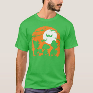 Dames Peanuts Halloween Trick Or treat Silhouet T-shirt