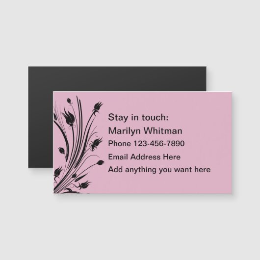 Dames Personal Koelkast Magnet Contact Kaarten (Voorkant / Achterkant)