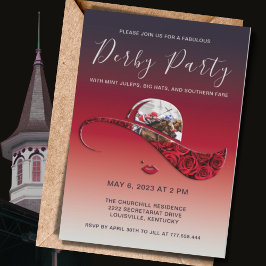 Dames Pet Derby Party Invitation Kaart