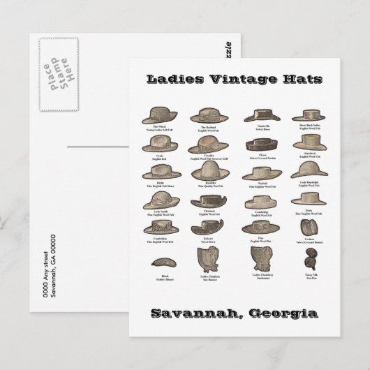 Dames Petten Gepersonaliseerd Briefkaart (Voorkant / Achterkant)