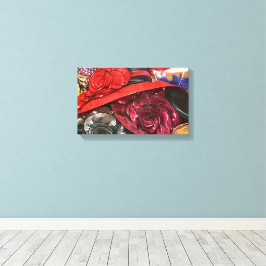 Dames  Petten - Tegel van trillende Antiek Petten Canvas Afdruk (Insitu (Houten vloer))