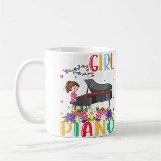 Dames Pianomuziek Liefhebber Gewoon Een Meisje Dat Koffiemok