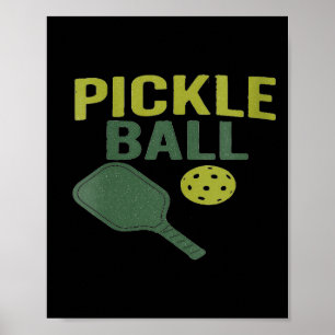 Dames pickle ball eenvoudige grafische afbeelding poster