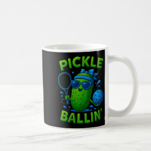 Dames pickle ballin' schattige pickle bal, grappig koffiemok