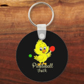 Dames pickleball chick grappig pickle ball sleutelhanger (Voorkant)