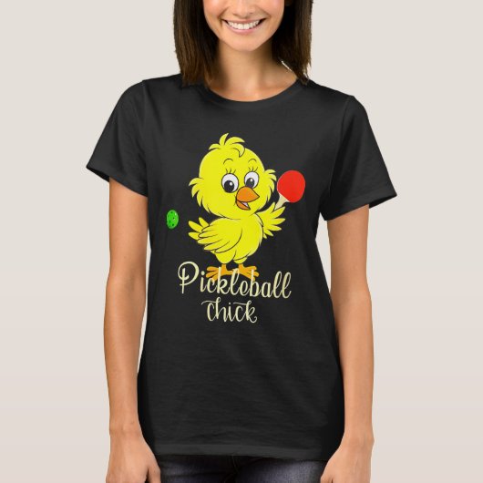 Dames pickleball chick grappige pickle bal t-shirt (Voorkant)
