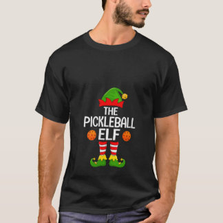 Dames Pickleball Elf Kerstmis Matching Familie Elf T-shirt