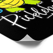 Dames pickleball schildpad grappige pickleball gra poster (Hoek)