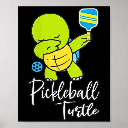 Dames pickleball schildpad grappige pickleball gra poster (Voorkant)