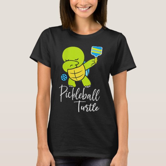 Dames pickleball schildpad grappige pickleball gra t-shirt (Voorkant)