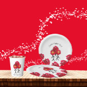 Dames pioenen papieren bordje