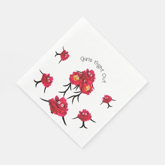 Dames pioenen servet (Hoek)