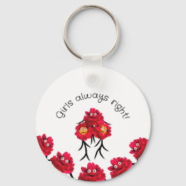 Dames pioenen sleutelhanger