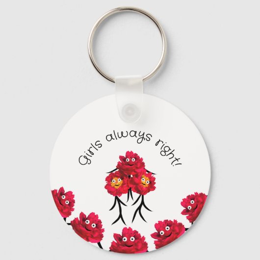 Dames pioenen sleutelhanger (Voorkant)