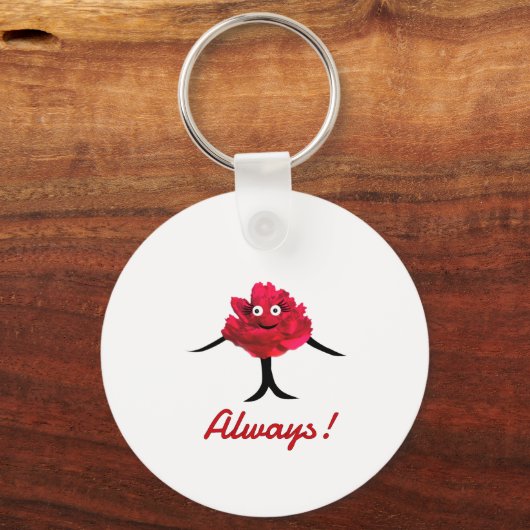 Dames pioenen sleutelhanger (Achterkant)