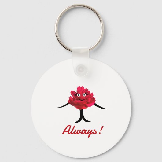 Dames pioenen sleutelhanger (Achterkant)