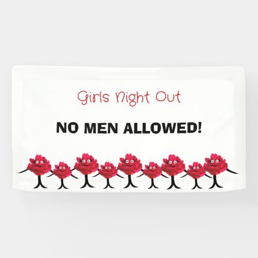 Dames pioenen spandoek (Horizontaal)