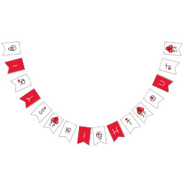 Dames pioenen vlaggetjes