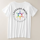 Dames plus-maat basis T-shirt (Design achterkant)