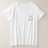 Dames plus-maat basis T-shirt (Design voorkant)