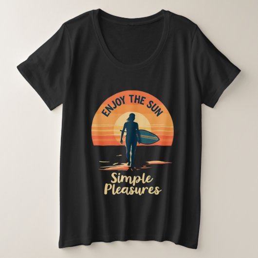 Dames Plus Maat T-shirt - Geniet van de zon, Eenvo (Design voorkant)