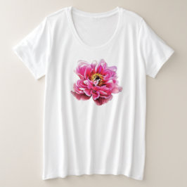 Dames Plus Maat T-shirt Roze Pioen