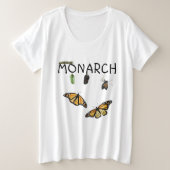 Dames Plus Size Ball T-shirt Monarch Life Cycle (Design voorkant)