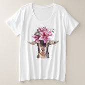Dames Plus Size T-shirt Lily the Goat (Design voorkant)