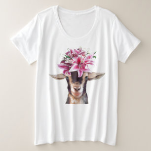 Dames Plus Size T-shirt Lily the Goat