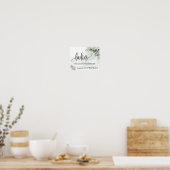 Dames poederkamer bruiloftsreceptie eucalyptus poster (Keuken)