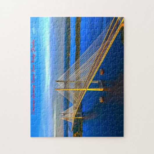 Dames Point Bridge Florida. kerstcadeautjes Legpuzzel (Verticaal)