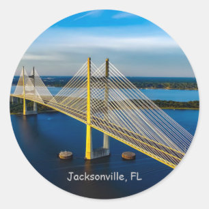 Dames Point Bridge, Jacksonville Ronde Sticker