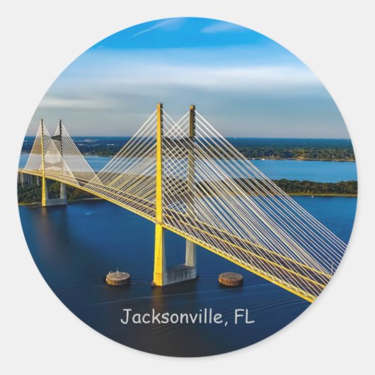 Dames Point Bridge, Jacksonville Ronde Sticker (Voorkant)
