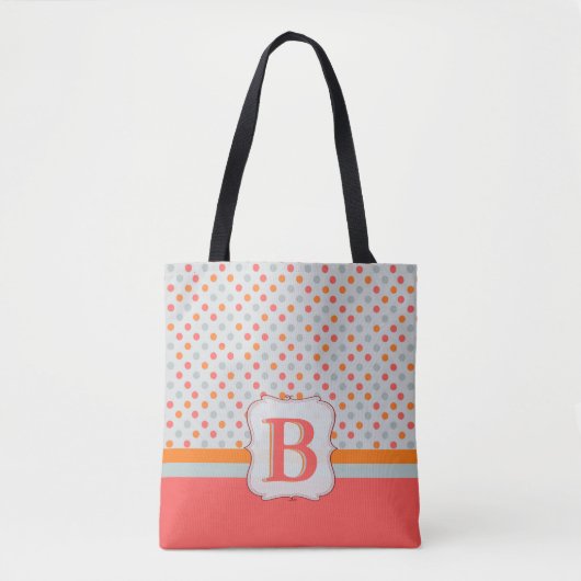 Dames Polka gestippeld, geparafeerde Golf Tote Bag (Voorkant)