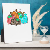 Dames Pompoen Luipaardprint Grafisch Het is Herfst Fotoplaat (Zijkant)