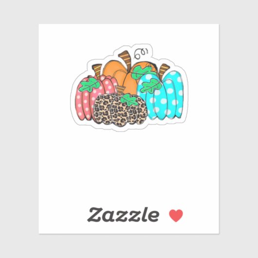 Dames Pompoen Luipaardprint Grafisch Het is Herfst Sticker (Vel)