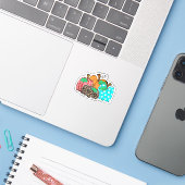 Dames Pompoen Luipaardprint Grafisch Het is Herfst Sticker (Laptop met iPhone)