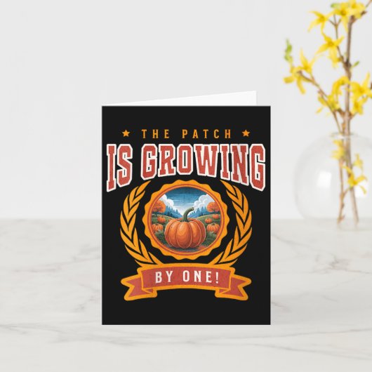 Dames Pompoen Zwangerschapsaankondiging Baby Onthu Kaart (Gele Bloem)