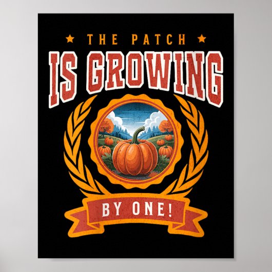 Dames Pompoen Zwangerschapsaankondiging Baby Onthu Poster (Voorkant)
