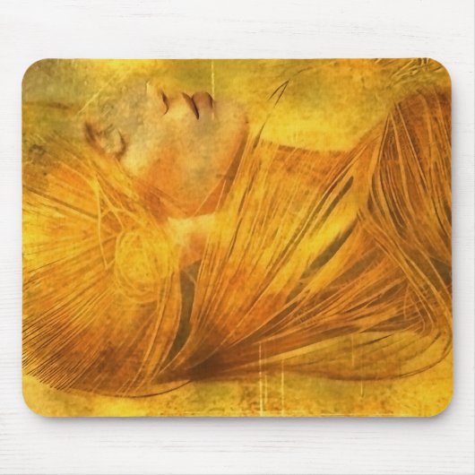 Dame's portret in tinten goud muismat (Voorkant)