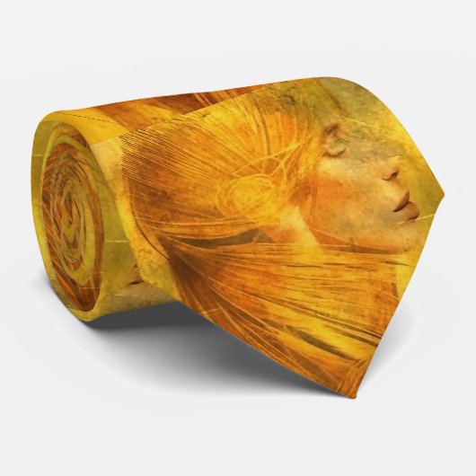 Dame's portret in tinten goud stropdas (Opgerold)