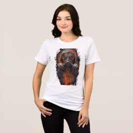 Dames post-apocalyptisch gasmasker industrieel Tri-Blend shirt