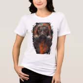Dames post-apocalyptisch gasmasker industrieel Tri-Blend shirt (Voorkant)