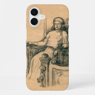 Dames potlood graphics op ambacht iPhone 16 plus hoesje