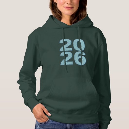 Dames Pullover Hoodie diep bos GOED JAAR 26 (Voorkant)