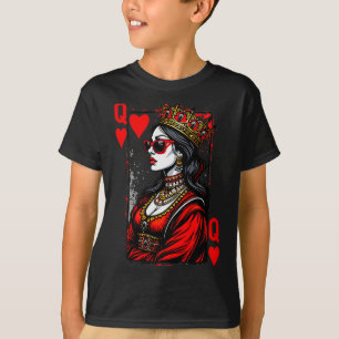 Dames Queen Of Hearts Kaart Vrouwen Valentijnsdag T-shirt
