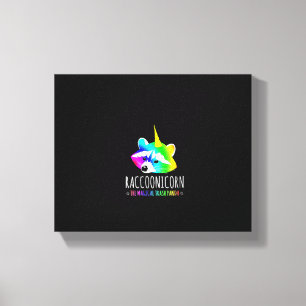 Dames Raccoonicorn Grappige Magische Vuilnisbeer R Canvas Afdruk