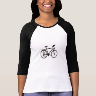 Dames Raglan met 3/4 Sleeve, wit/zwart T-shirt