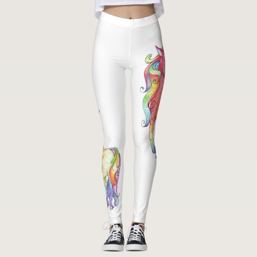 Dames Rainbow Unicorn-Leggings Leggings (Voorkant)