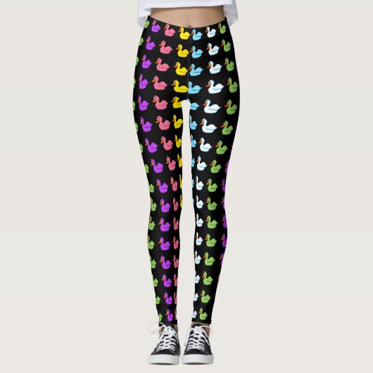 Dames Regenboog Eend Leggings (Voorkant)